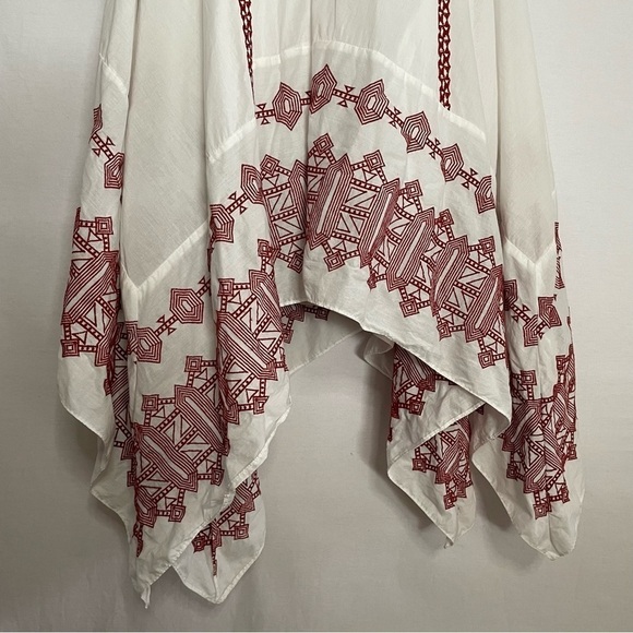 Joie Embroidered Boho Milanira Maxi Dress In Porcelain Handkerchief Hemline - Picture 6 of 16